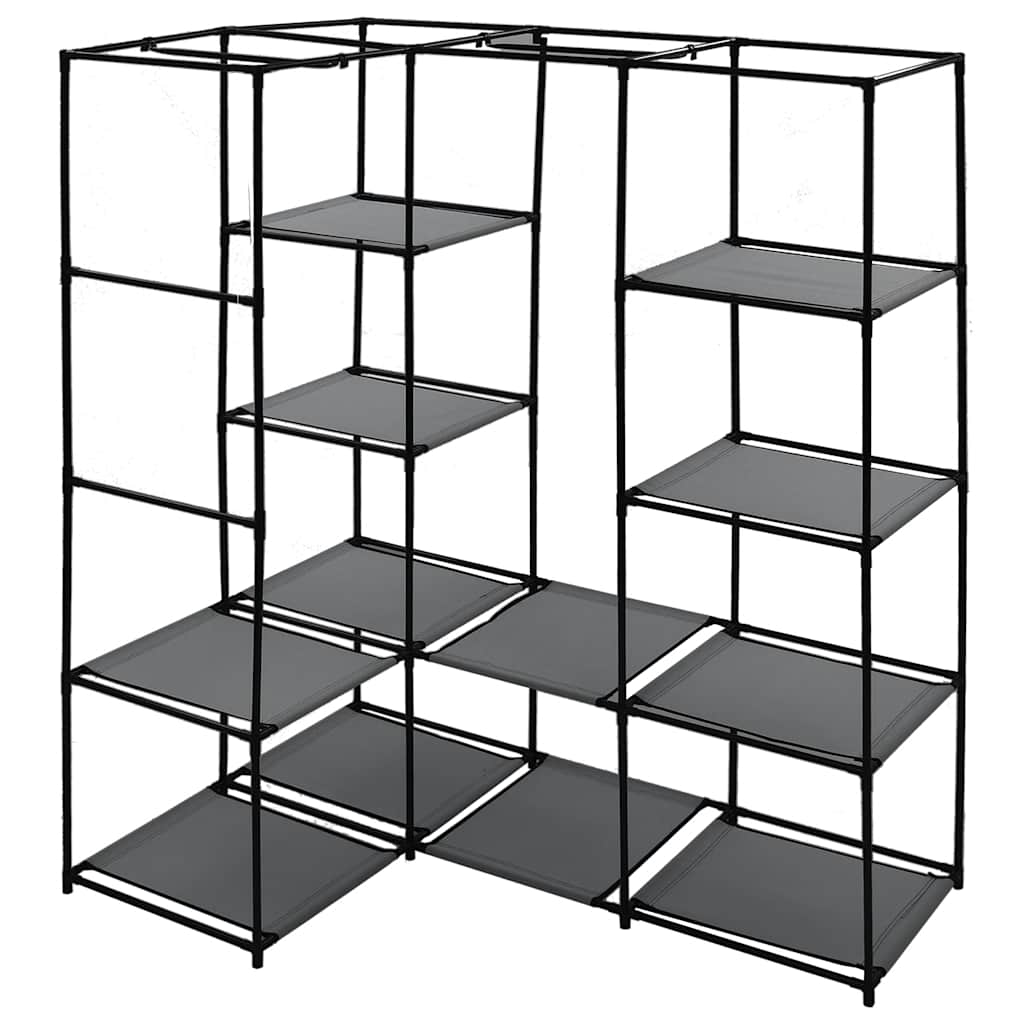 282452 vidaXL Corner Wardrobe Grey 130x87x169 cm