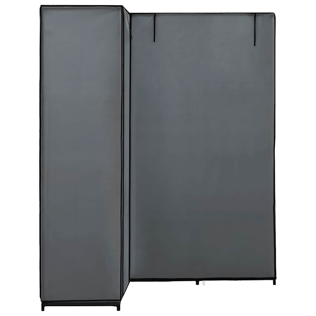 vidaXL Wardrobe | Grey | Iron, Polyester | Compact | Corner Wardrobe