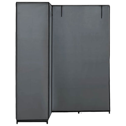 vidaXL Wardrobe | Grey | Iron, Polyester | Compact | Corner Wardrobe