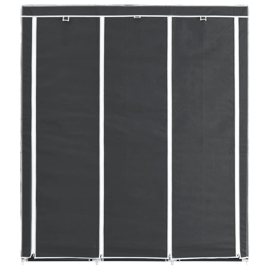 vidaXL Wardrobe with Compartments and Rods Black 150x45x175 cm Fabric