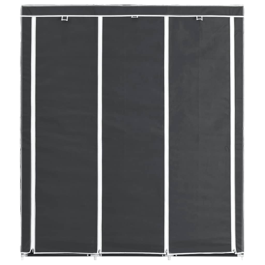 282453 vidaXL Wardrobe with Compartments and Rods Black 150x45x175 cm Fabric