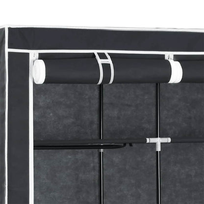 282453 vidaXL Wardrobe with Compartments and Rods Black 150x45x175 cm Fabric