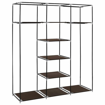 282454 vidaXL Wardrobe with Compartments and Rods Brown 150x45x175 cm Fabric