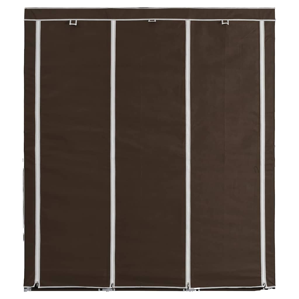 vidaXL Wardrobe with Compartments and Rods Brown 150x45x175 cm Fabric