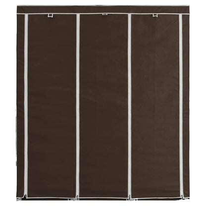 vidaXL Wardrobe with Compartments and Rods Brown 150x45x175 cm Fabric