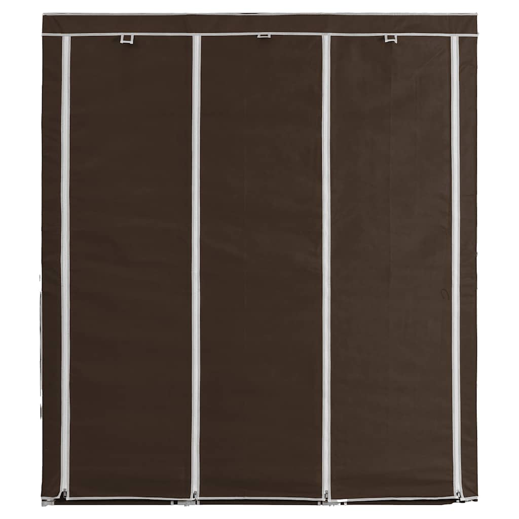 282454 vidaXL Wardrobe with Compartments and Rods Brown 150x45x175 cm Fabric