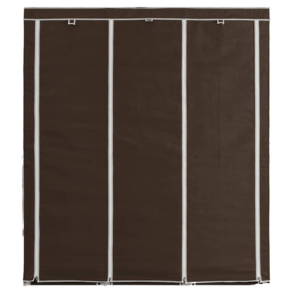 282454 vidaXL Wardrobe with Compartments and Rods Brown 150x45x175 cm Fabric