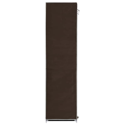282454 vidaXL Wardrobe with Compartments and Rods Brown 150x45x175 cm Fabric