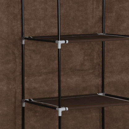 282454 vidaXL Wardrobe with Compartments and Rods Brown 150x45x175 cm Fabric