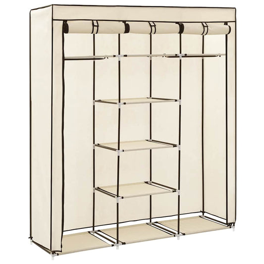 vidaXL Wardrobe | Cream | Non-woven fabric | Collapsible | Wardrobe