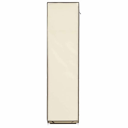 vidaXL Wardrobe with Compartments and Rods Cream 150x45x175 cm Fabric