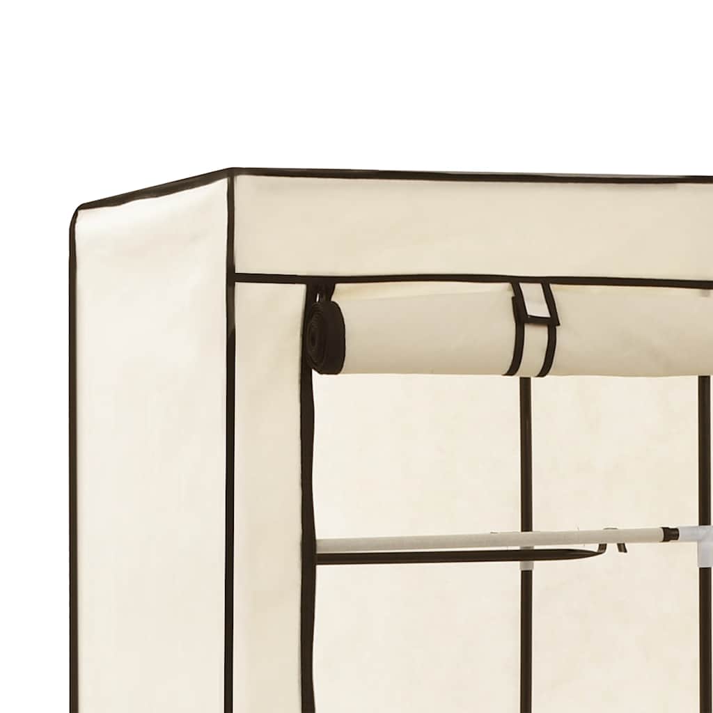 vidaXL Wardrobe with Compartments and Rods Cream 150x45x175 cm Fabric