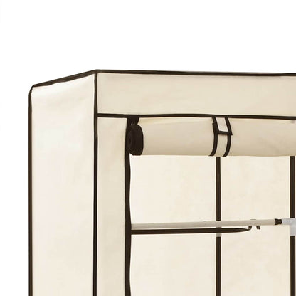 282455 vidaXL Wardrobe with Compartments and Rods Cream 150x45x175 cm Fabric