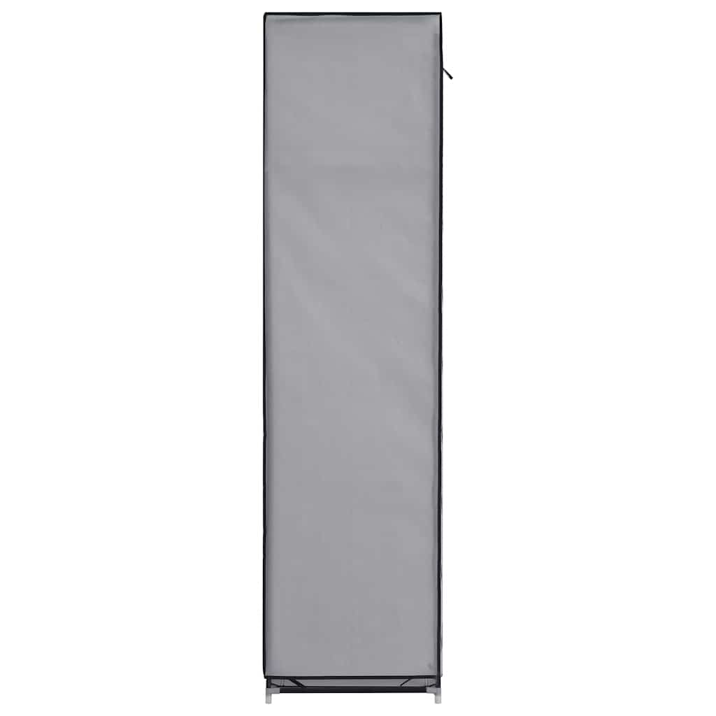 282456 vidaXL Wardrobe with Compartments and Rods Grey 150x45x175 cm Fabric