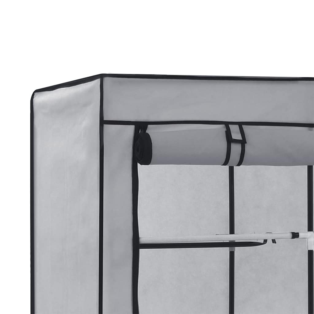 282456 vidaXL Wardrobe with Compartments and Rods Grey 150x45x175 cm Fabric
