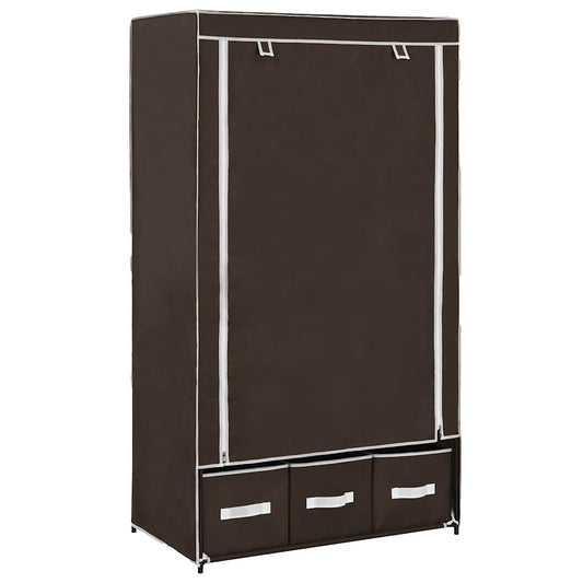vidaXL Wardrobe | Brown | Non-woven fabric | Medium | Collapsible | Wardrobe