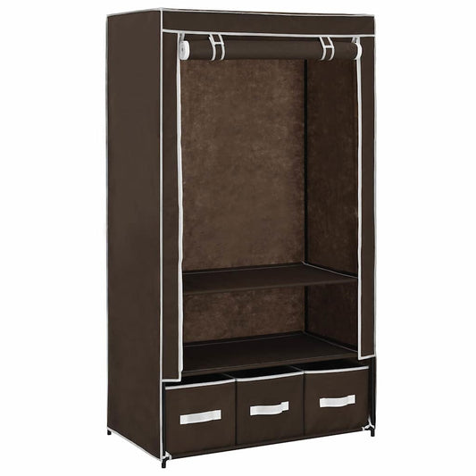 vidaXL Wardrobe | Brown | Non-woven fabric | Medium | Collapsible | Wardrobe