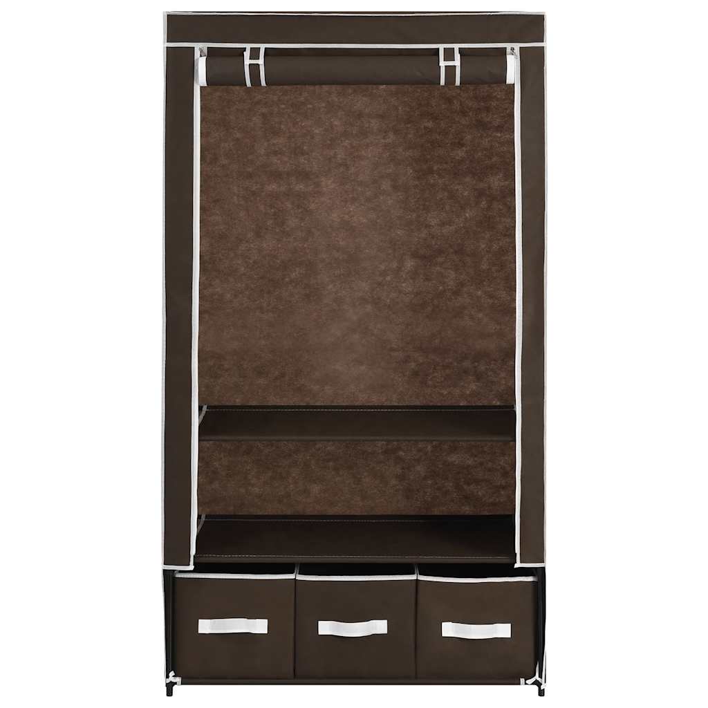 282458 vidaXL Wardrobe Brown 87x49x159 cm Fabric