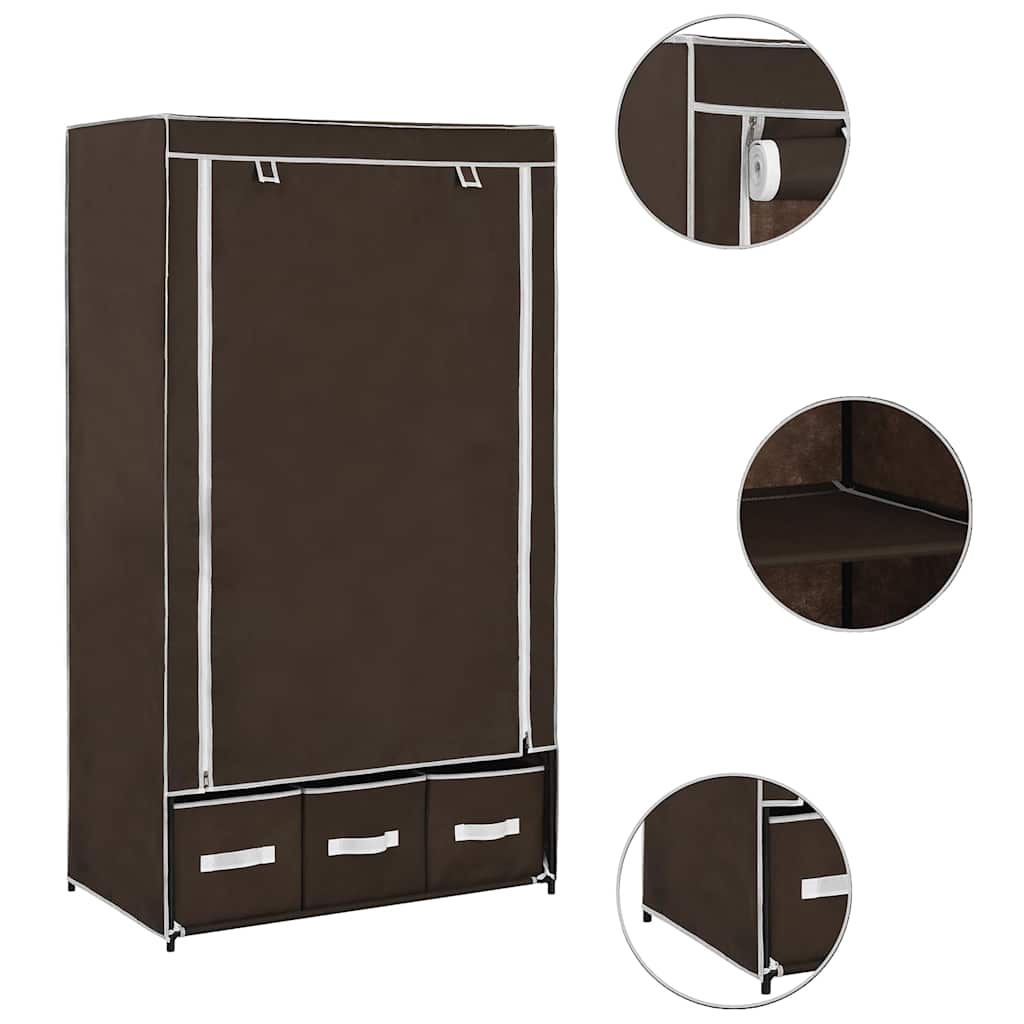 282458 vidaXL Wardrobe Brown 87x49x159 cm Fabric