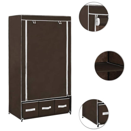 282458 vidaXL Wardrobe Brown 87x49x159 cm Fabric