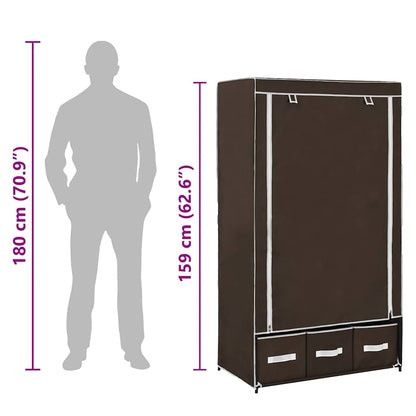 282458 vidaXL Wardrobe Brown 87x49x159 cm Fabric