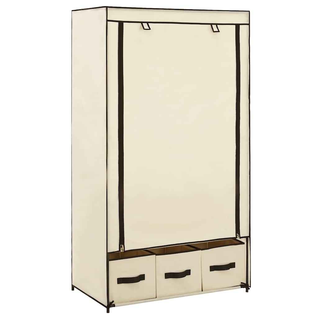 282459 vidaXL Wardrobe Cream 87x49x159 cm Fabric