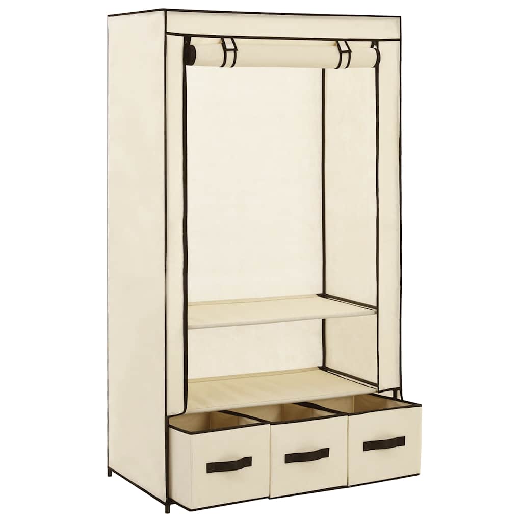 vidaXL Wardrobe Cream 87x49x159 cm Fabric