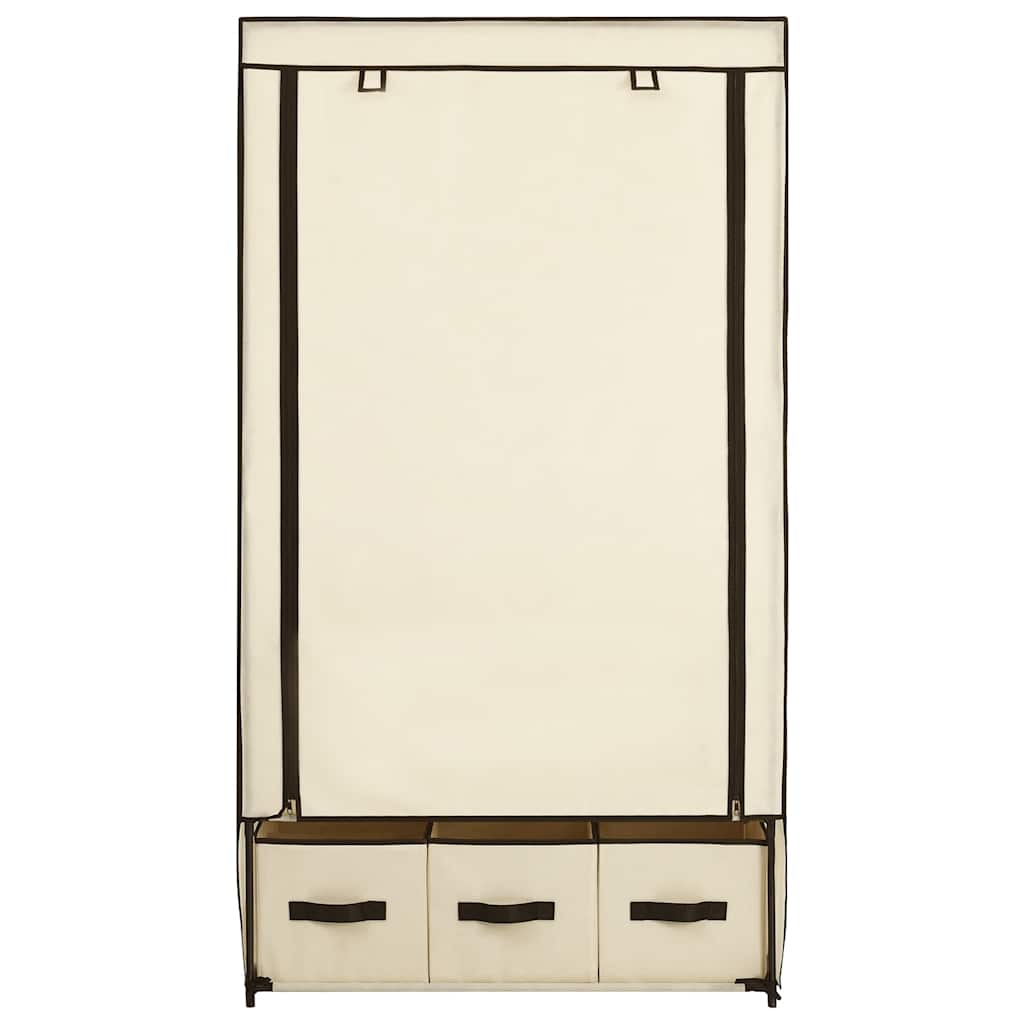 282459 vidaXL Wardrobe Cream 87x49x159 cm Fabric