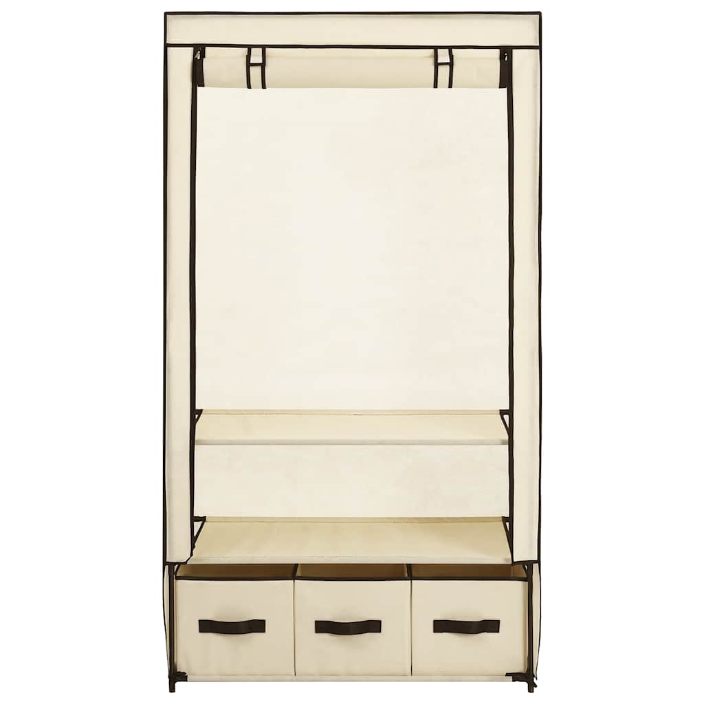 vidaXL Wardrobe Cream 87x49x159 cm Fabric