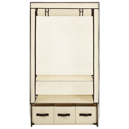 vidaXL Wardrobe Cream 87x49x159 cm Fabric