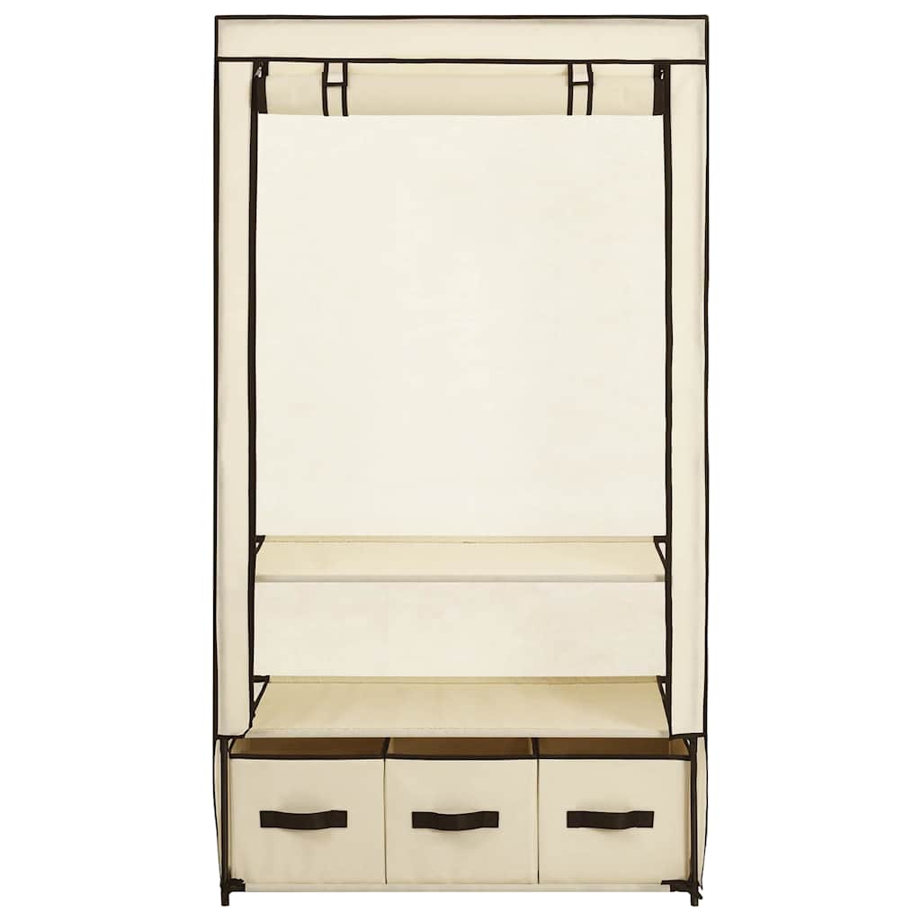 282459 vidaXL Wardrobe Cream 87x49x159 cm Fabric