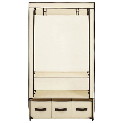 282459 vidaXL Wardrobe Cream 87x49x159 cm Fabric