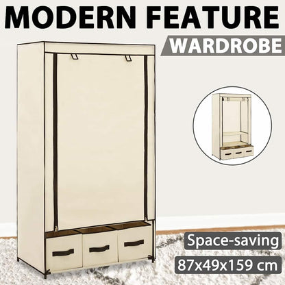vidaXL Wardrobe Cream 87x49x159 cm Fabric