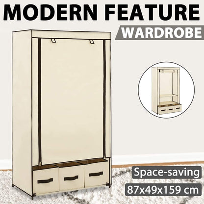 282459 vidaXL Wardrobe Cream 87x49x159 cm Fabric