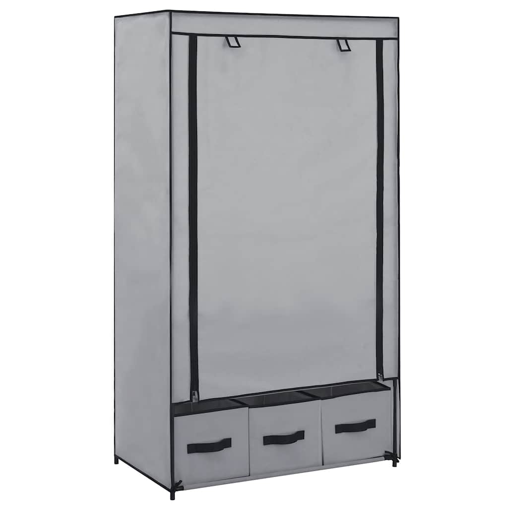 vidaXL Wardrobe Grey 87x49x159 cm Fabric