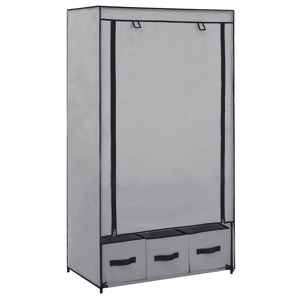 282460 vidaXL Wardrobe Grey 87x49x159 cm Fabric