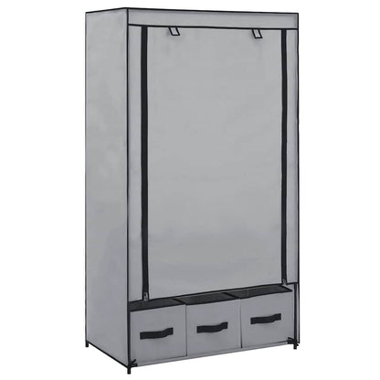 282460 vidaXL Wardrobe Grey 87x49x159 cm Fabric