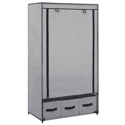 282460 vidaXL Wardrobe Grey 87x49x159 cm Fabric