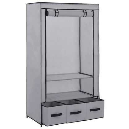 282460 vidaXL Wardrobe Grey 87x49x159 cm Fabric