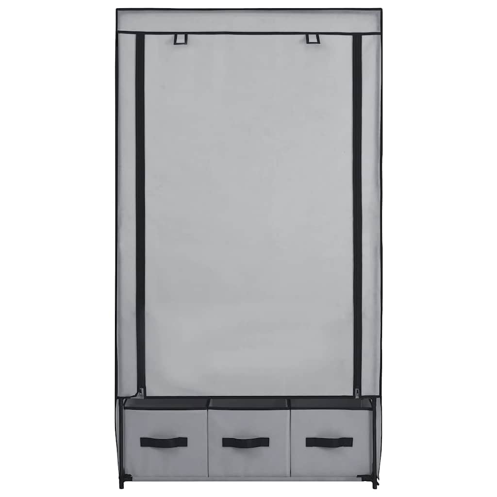 282460 vidaXL Wardrobe Grey 87x49x159 cm Fabric