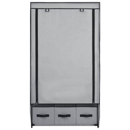 282460 vidaXL Wardrobe Grey 87x49x159 cm Fabric