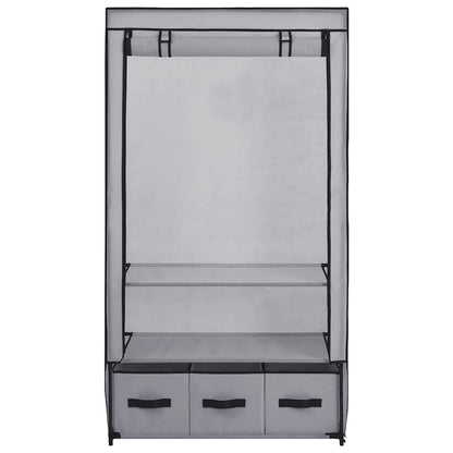 282460 vidaXL Wardrobe Grey 87x49x159 cm Fabric