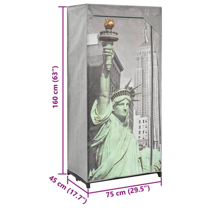 282461 vidaXL Wardrobe New York 75x45x160 cm Fabric