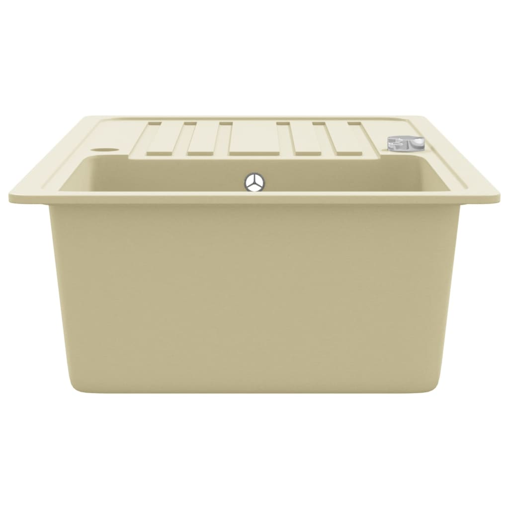 vidaXL Granite Kitchen Sink Single Basin Beige