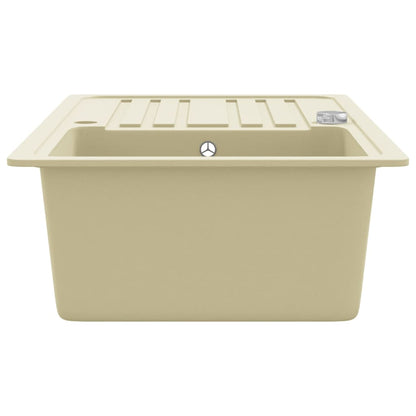 vidaXL Granite Kitchen Sink Single Basin Beige