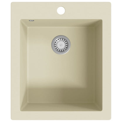 vidaXL Granite Kitchen Sink Single Basin Beige