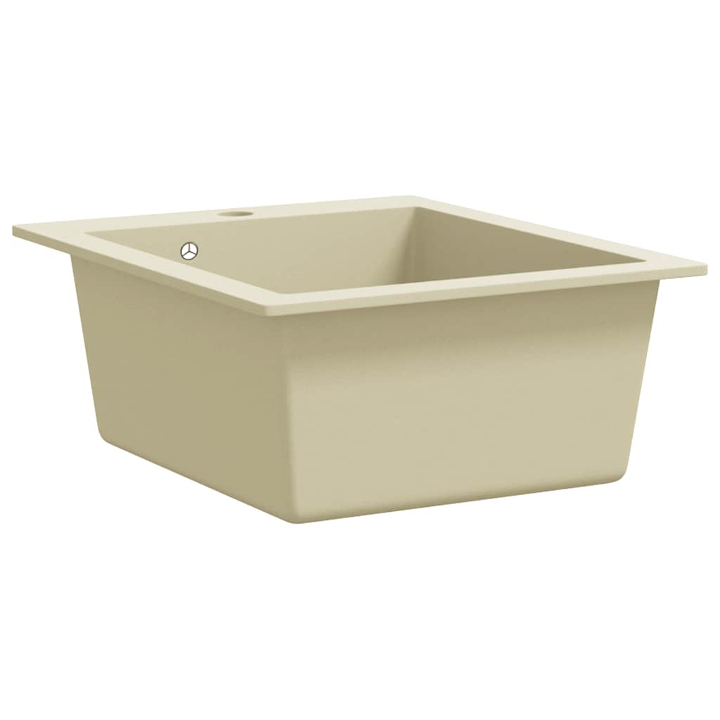vidaXL Granite Kitchen Sink Single Basin Beige
