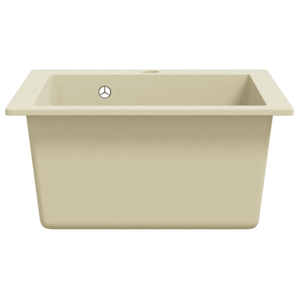 vidaXL Granite Kitchen Sink Single Basin Beige