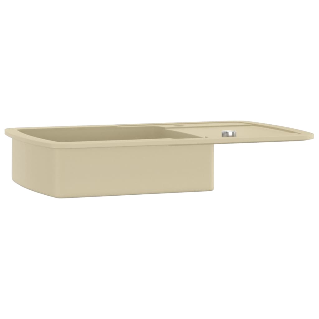 vidaXL Granite Kitchen Sink Single Basin Beige