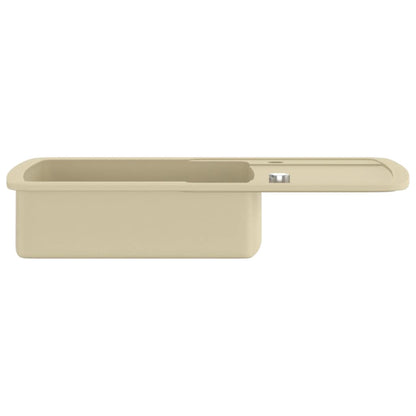 vidaXL Granite Kitchen Sink Single Basin Beige